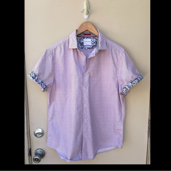 Denim & Flower Ricky Singh Men’s Pink Slim Fit Button-Down Shirt, Size L - Picture 4 of 9